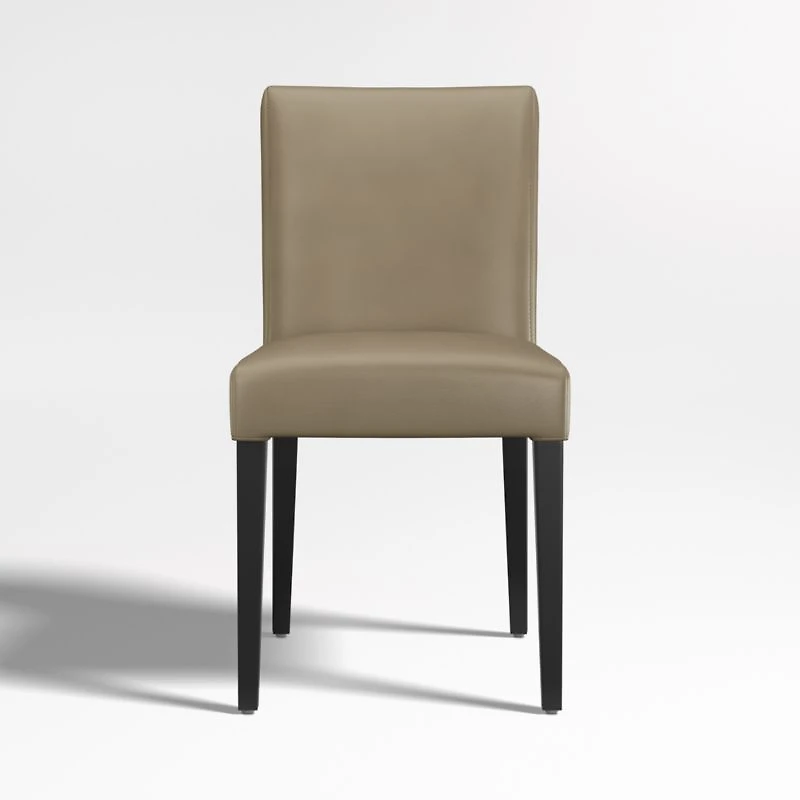 Lowe Moss Green Leather Dining Chair with Ebony Wood Legs