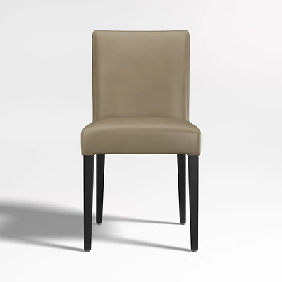 Lowe Moss Green Leather Dining Chair with Ebony Wood Legs
