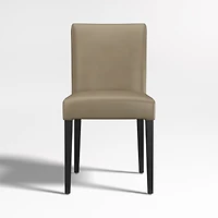 Lowe Moss Green Leather Dining Chair with Ebony Wood Legs