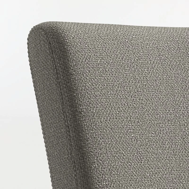Lowe Charcoal Grey Upholstered Bar Stool with Ebony Wood Legs