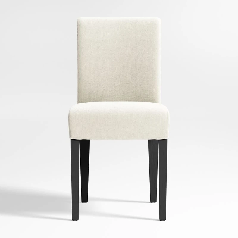 Lowe Ivory Upholstered Dining Chair with Ebony Wood Legs