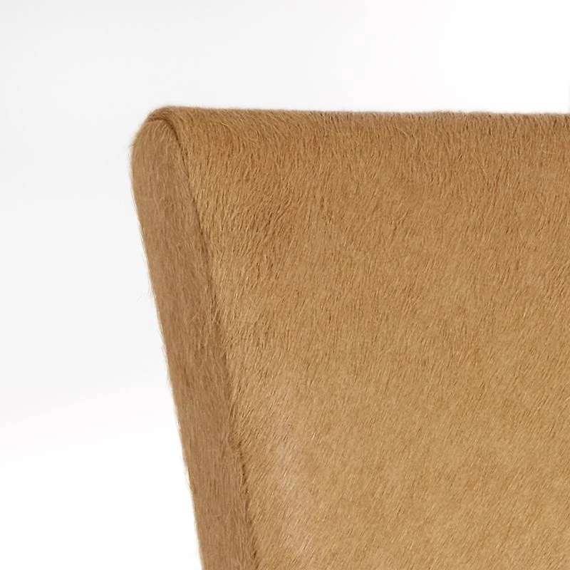 Lowe Light Brown Hair on Hide Dining Chair with Natural Wood Legs