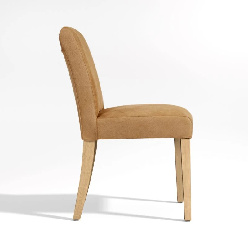 Lowe Light Brown Hair on Hide Dining Chair with Natural Wood Legs