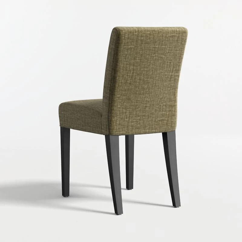 Lowe Doux Olive Upholstered Dining Chair with Ebony Wood Legs