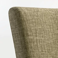 Lowe Doux Olive Upholstered Counter Stool with Ebony Wood Legs