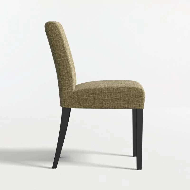 Lowe Doux Olive Upholstered Dining Chair with Ebony Wood Legs
