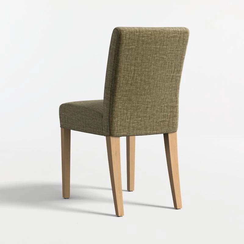 Lowe Doux Olive Upholstered Dining Chair with Natural Wood Legs