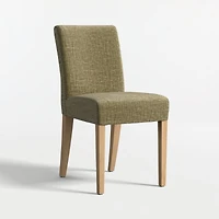 Lowe Doux Olive Upholstered Dining Chair with Natural Wood Legs