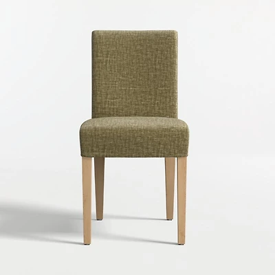 Lowe Doux Olive Upholstered Dining Chair with Natural Wood Legs