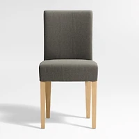 Lowe Charcoal Grey Upholstered Dining Chair with Natural Wood Legs