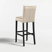 Lowe Bone Leather Bar Stool with Ebony Wood Legs