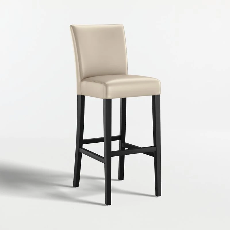 Lowe Bone Leather Bar Stool with Ebony Wood Legs