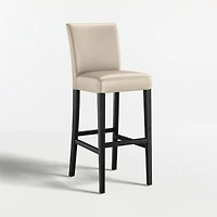 Lowe Bone Leather Bar Stool with Ebony Wood Legs