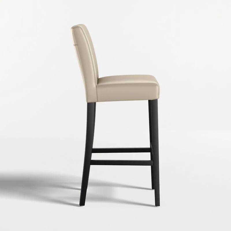 Lowe Bone Leather Bar Stool with Ebony Wood Legs