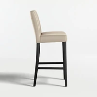 Lowe Bone Leather Bar Stool with Ebony Wood Legs