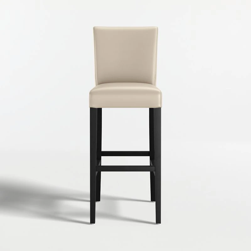Lowe Bone Leather Bar Stool with Ebony Wood Legs