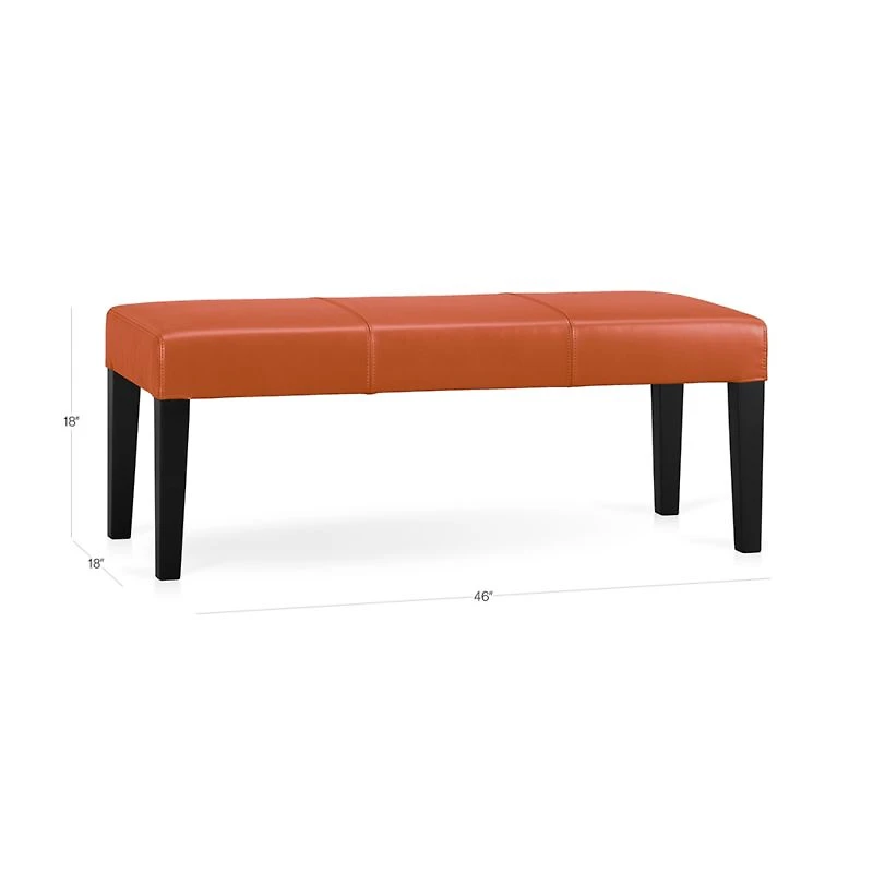 Lowe Persimmon Leather Backless Bench
