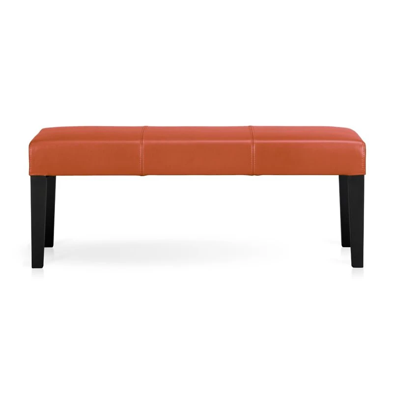 Lowe Persimmon Leather Backless Bench
