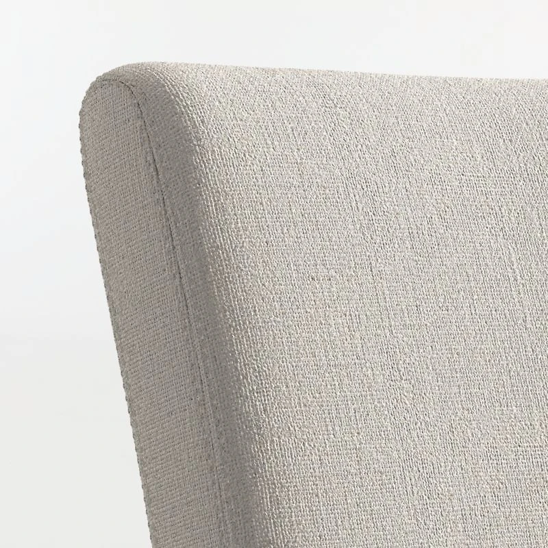 Lowe Pewter Grey Upholstered Bar Stool with Natural Wood Legs