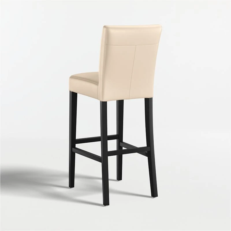 Lowe Tan Leather Bar Stool with Ebony Wood Legs