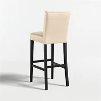 Lowe Tan Leather Bar Stool with Ebony Wood Legs