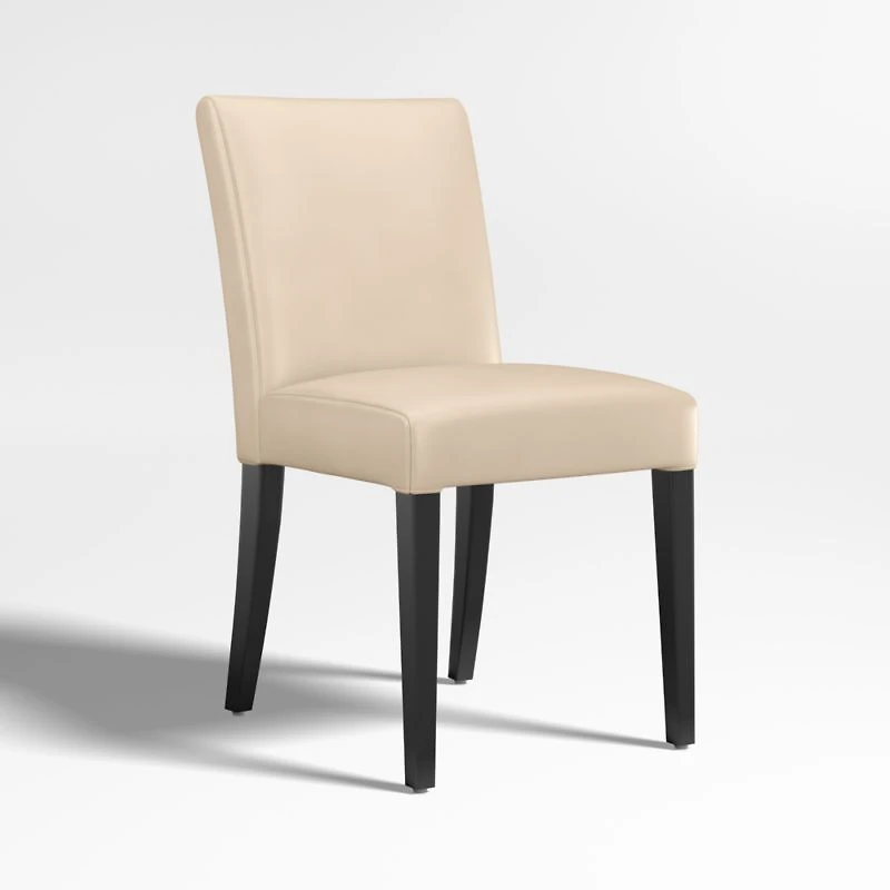 Lowe Tan Leather Dining Chair with Ebony Wood Legs