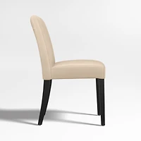Lowe Tan Leather Dining Chair with Ebony Wood Legs