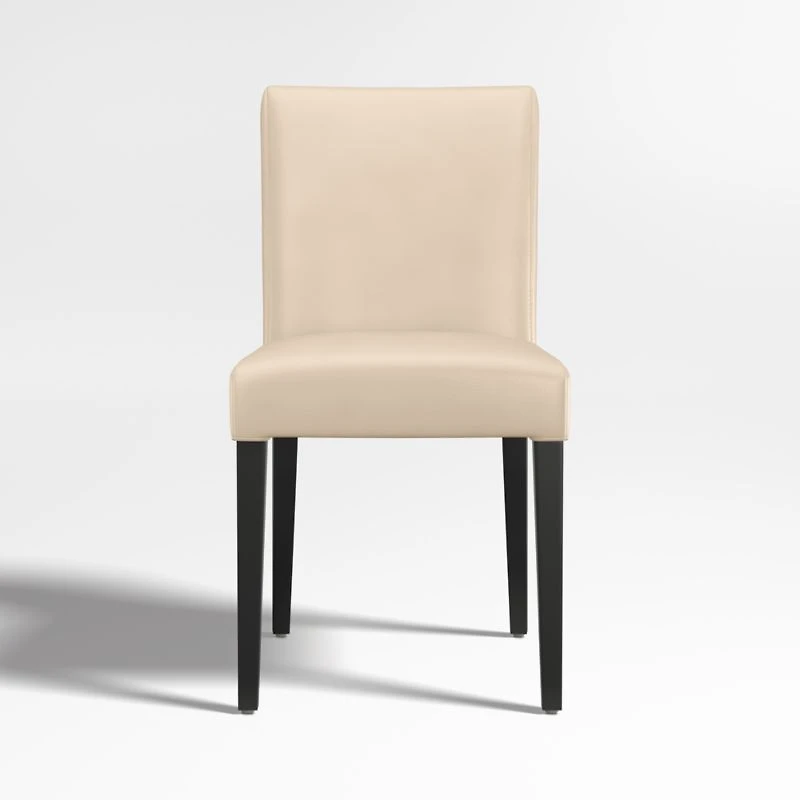 Lowe Tan Leather Dining Chair with Ebony Wood Legs