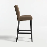 Lowe Truffle Upholstered Bar Stool with Ebony Wood Legs