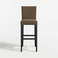 Lowe Truffle Upholstered Bar Stool with Ebony Wood Legs