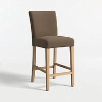 Lowe Truffle Upholstered Counter Stool with Natural Wood Legs