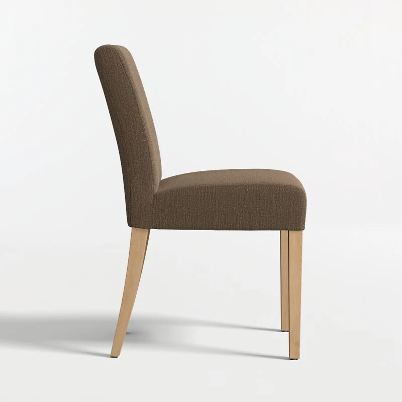 Lowe Truffle Upholstered Dining Chair with Natural Wood Legs