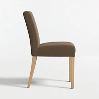 Lowe Truffle Upholstered Dining Chair with Natural Wood Legs