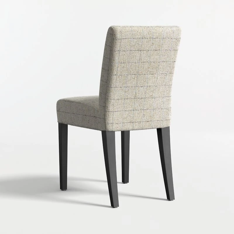 Lowe Topaz Check Upholstered Dining Chair with Ebony Wood Legs