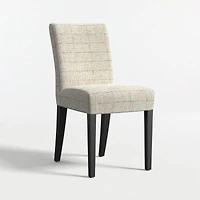 Lowe Topaz Check Upholstered Dining Chair with Ebony Wood Legs