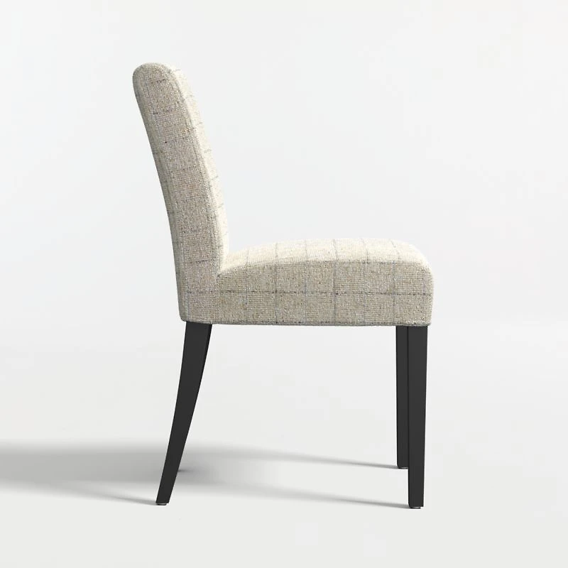 Lowe Topaz Check Upholstered Dining Chair with Ebony Wood Legs