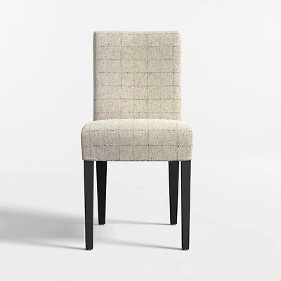 Lowe Topaz Check Upholstered Dining Chair with Ebony Wood Legs