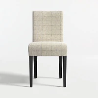 Lowe Topaz Check Upholstered Dining Chair with Ebony Wood Legs