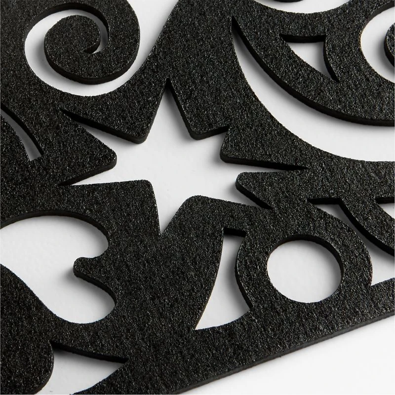 Heart Dance Reversible Black Laser-Cut Cork Placemat by Lucia Eames