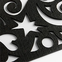 Heart Dance Reversible Black Laser-Cut Cork Placemat by Lucia Eames