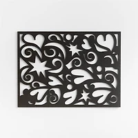 Heart Dance Reversible Black Laser-Cut Cork Placemat by Lucia Eames