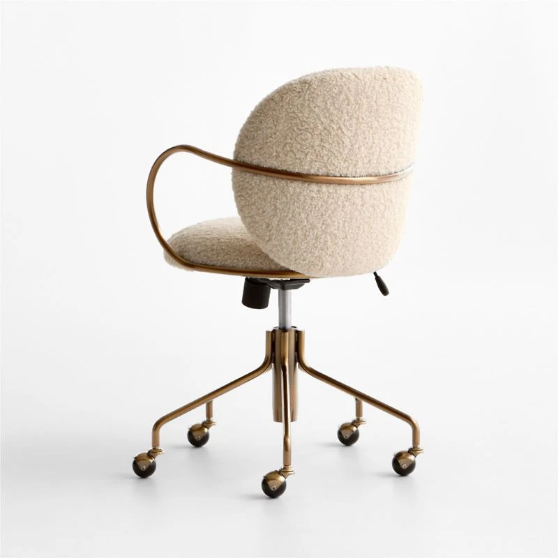 Luna Ivory Boucle Upholstered Office Chair