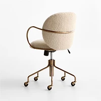 Luna Ivory Boucle Upholstered Office Chair