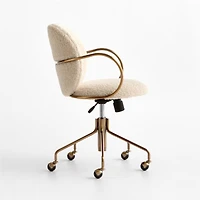 Luna Ivory Boucle Upholstered Office Chair