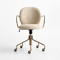 Luna Ivory Boucle Upholstered Office Chair