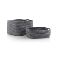 Lupe Grey Large Braided Basket