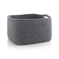 Lupe Grey Large Braided Basket