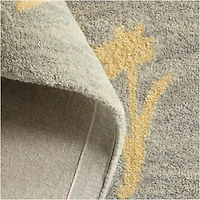 Lupin Mist Blue Floral Kids Wool Area Rug 9'x12'