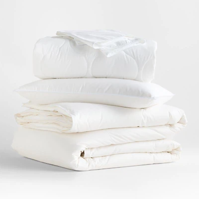 Luxe Down Organic Cotton King Medium Weight Bedding Bundle Set