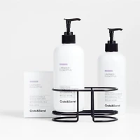 Lavender + Eucalyptus Hand Soap, Lotion and Candle Gift Set with Matte Black Caddy